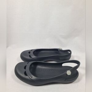 Crocs Jayna Womens Size 9W Slingback Slip On Ballet Flats Black Comfort